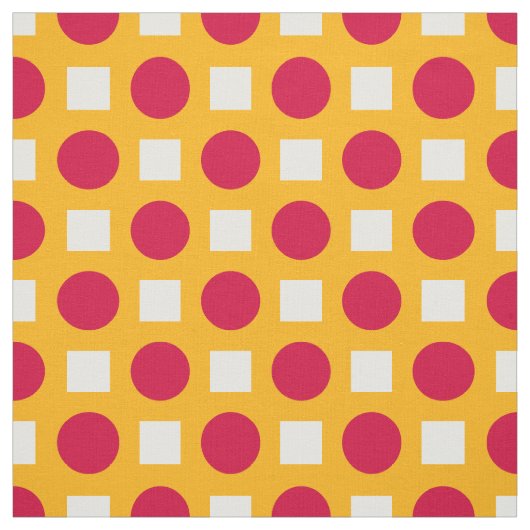 Rode polka-stippen op geel stof (Swatch)