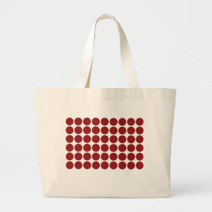 Rode polka stippen op wit grote tote bag