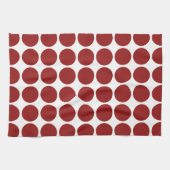 Rode polka stippen op wit theedoek (Horizontaal)