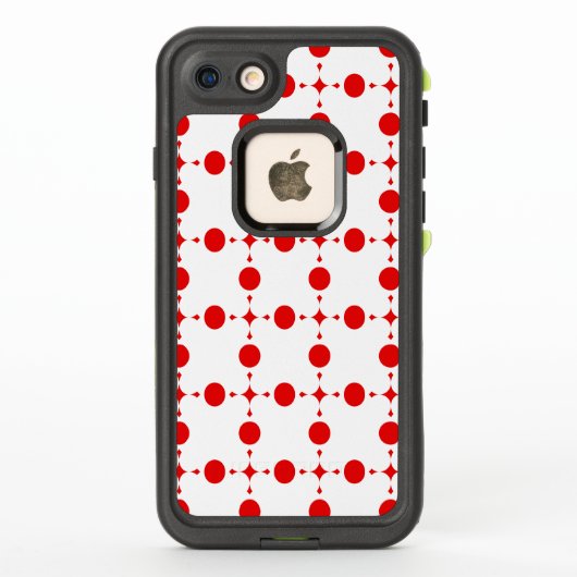 Rode polka stippen, polka stippenpatroon, stippen, (Achterkant)