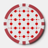 Rode polka stippen, polka stippenpatroon, stippen, poker chips (Voorkant)