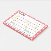 Rode polka-stippen, schattige sterren en regenboge post-it® notes (Schuin)