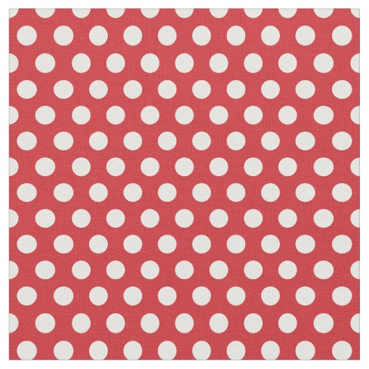 Rode polka stippen stof (Close Up)