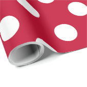 Rode + Polka witte Stippen Cadeaupapier (Rol Hoek)