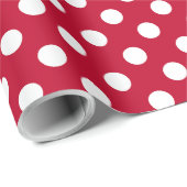 Rode + Polka witte Stippen Cadeaupapier (Rol Hoek)