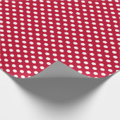 Rode + Polka witte Stippen Cadeaupapier (Hoek)