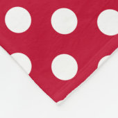 Rode + Polka witte Stippen Fleece Deken (Hoek)
