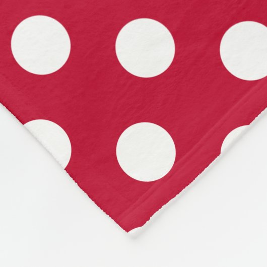 Rode + Polka witte Stippen Fleece Deken (Hoek)