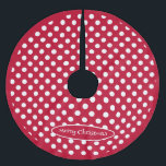 Rode Polka witte Stippen Kerstboom Rok<br><div class="desc">Wees het middelpunt van de aandacht met Polka Dot Red en show van uw retro-stijl door een vleugje kleur en plezier toe te voegen aan uw speciale brunchs! Pas het aan! ©Mia Valdez</div>