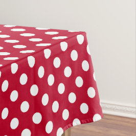 Rode + Polka witte Stippen Tafelkleed