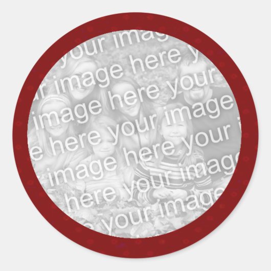 Rode Polkadot Foto Sticker Sjabloon (Voorkant)