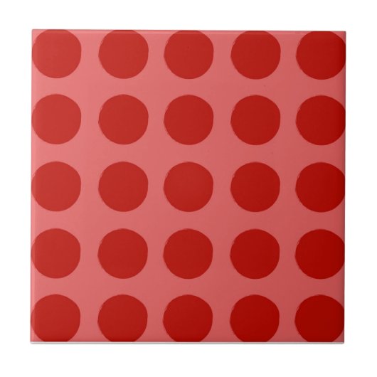 Rode Polkadot Patroon Tegeltje (Voorkant)