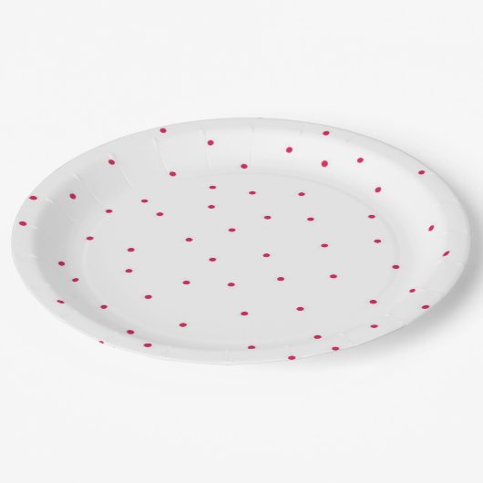 Rode Polkadot Wegwerp Partij Papier Bord (Gekanteld)