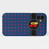 rode polkadots en je initialen Case-Mate iPhone case (Achterkant (horizontaal))