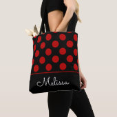 Rode Polkadots | Gepersonaliseerd Tote Bag (Dichtbij)