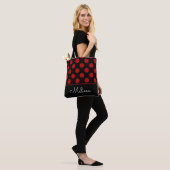 Rode Polkadots | Gepersonaliseerd Tote Bag (Op model)