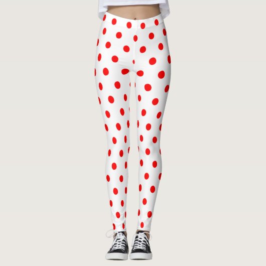 Rode Polkadots Leggings (Voorkant)