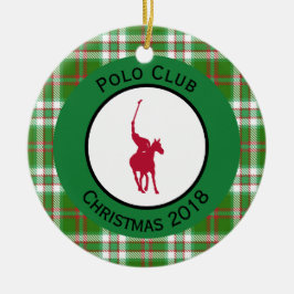 Rode polopaard keramisch ornament