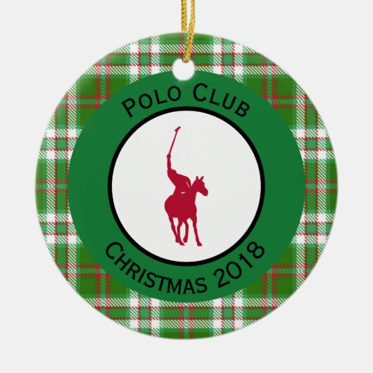 Rode polopaard keramisch ornament (Voorkant)