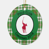 Rode polopaard keramisch ornament (Links)
