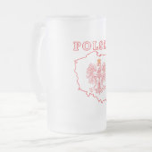 Rode Polska kaart met Eagle Matglas Bierpul (Voorkant links)