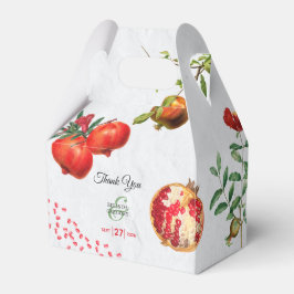 Rode Pomegranaat Botanische mediterrane bruiloft Bedankdoosjes