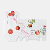Rode Pomegranaat Botanische mediterrane bruiloft Bedankdoosjes (Uitgevouwen)