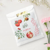 Rode Pomegranaat Botanische mediterrane bruiloft Bedankzakje (Gezegeld)