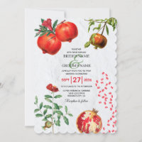 Rode Pomegranaat Botanische mediterrane bruiloft