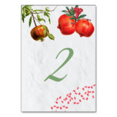 Rode Pomegranaat Botanische mediterrane bruiloft Kaart (Achterkant)