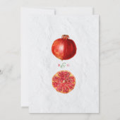 Rode Pomegranaat Botanische mediterrane bruiloft Kaart (Achterkant)