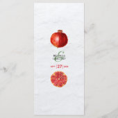 Rode Pomegranaat Botanische mediterrane bruiloft Menu (Achterkant)