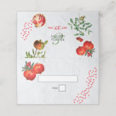 Rode Pomegranaat Botanische mediterrane bruiloft Plaatskaartje (Buitenkant ongevouwen)