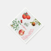 Rode Pomegranaat Botanische mediterrane bruiloft Servet (Hoek)
