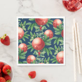 Rode Pomegranaatvruchten en groene bladeren Servet (Insitu)