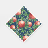 Rode Pomegranaatvruchten en groene bladeren Servet (Hoek)