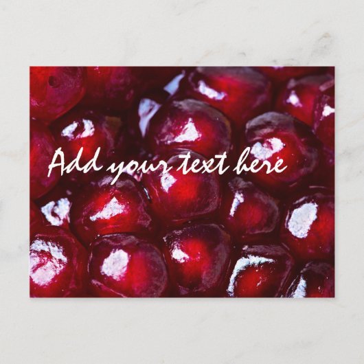 Rode Pomegranaatzaad Briefkaart (Voorkant)