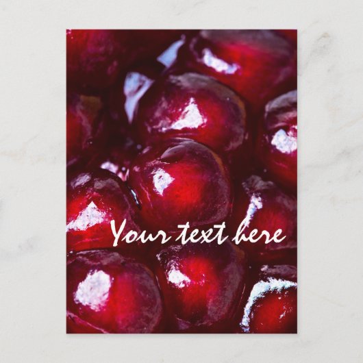 Rode Pomegranaatzaad Briefkaart (Voorkant)