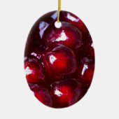 Rode Pomegranaatzaad Keramisch Ornament (Voorkant)