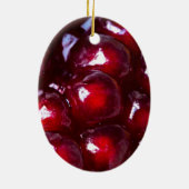 Rode Pomegranaatzaad Keramisch Ornament (Achterkant)