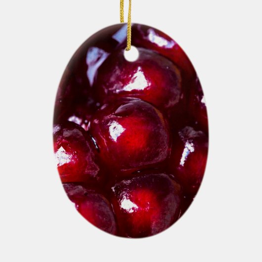 Rode Pomegranaatzaad Keramisch Ornament (Achterkant)