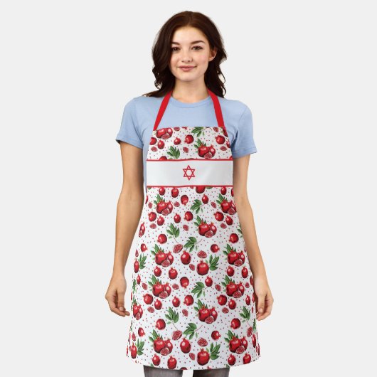 Rode Pomegranaten op om het even welke Achtergrond Schort (Gedragen)