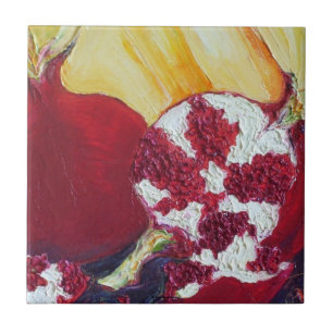 Rode Pomegranates Tile Tegeltje