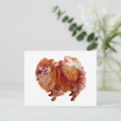 Rode Pomeranian Briefkaart (Staand voorkant)