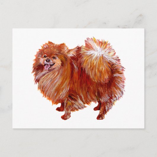 Rode Pomeranian Briefkaart (Voorkant)