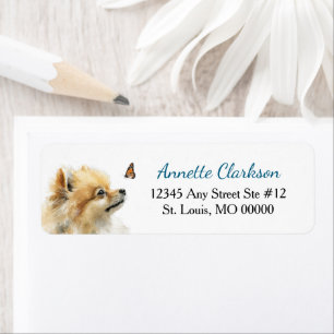 Rode Pomeranian Hond Vlinder Wonder Retouradres Etiket