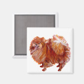 Rode Pomeranian Magneet (Voorkant / Achterkant)