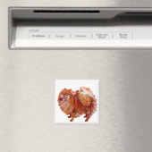 Rode Pomeranian Magneet (Insitu (Vaatwasser))