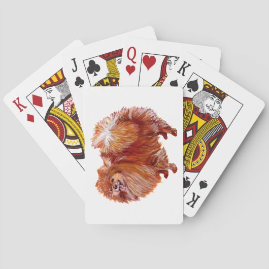 Rode Pomeranian Speelkaarten (Achterkant)
