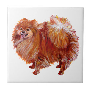 Rode Pomeranian Tegeltje